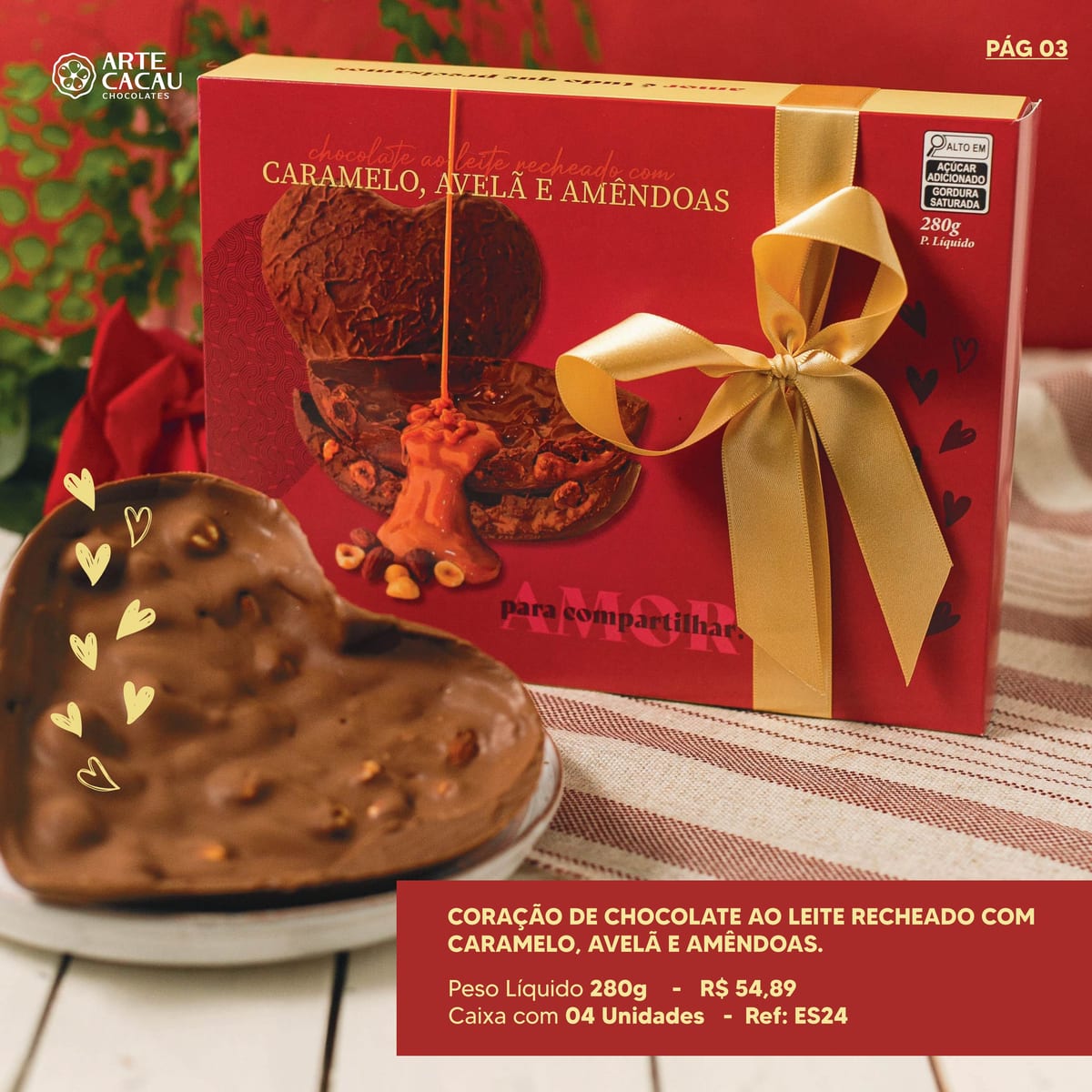 Coração Caramelo, Avelã & Amêndoas